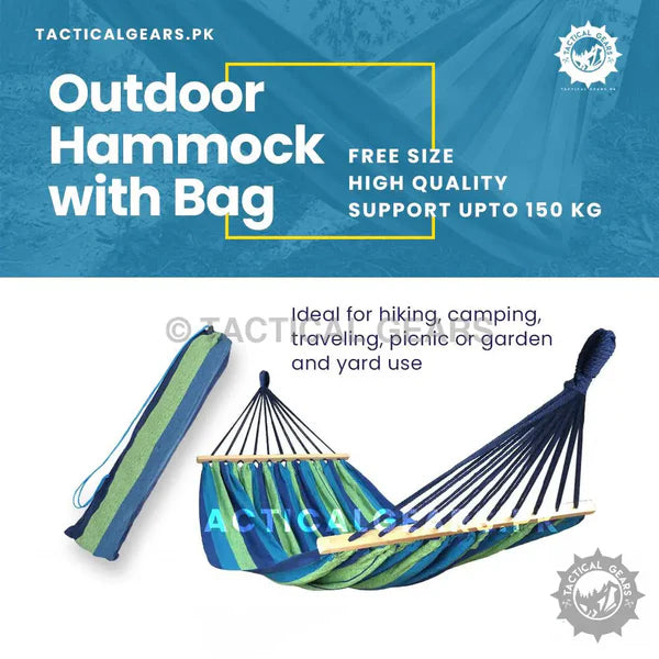 Garden Hammock with Wooden Spread Bars and Travel Bag