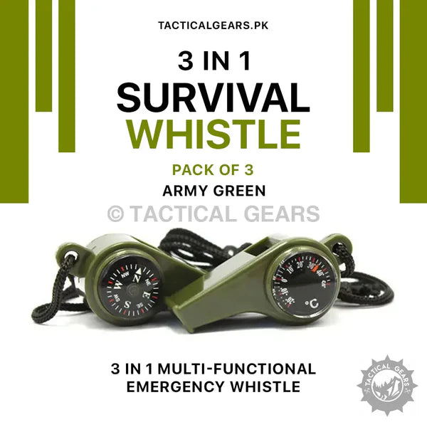3 in 1 Survival Whistle (Pack of 3)